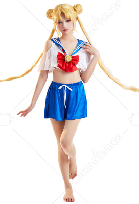 Sexy Lingerie Two Pieces Sleepwear Loungewear Set Sailor Style Ruffle Crop Top And Shorts Set