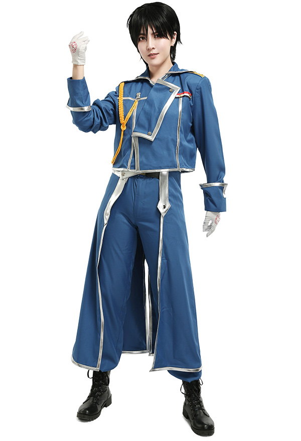 Fullmetal Alchemist Roy Mustang Cosplay Costume Military Uniform