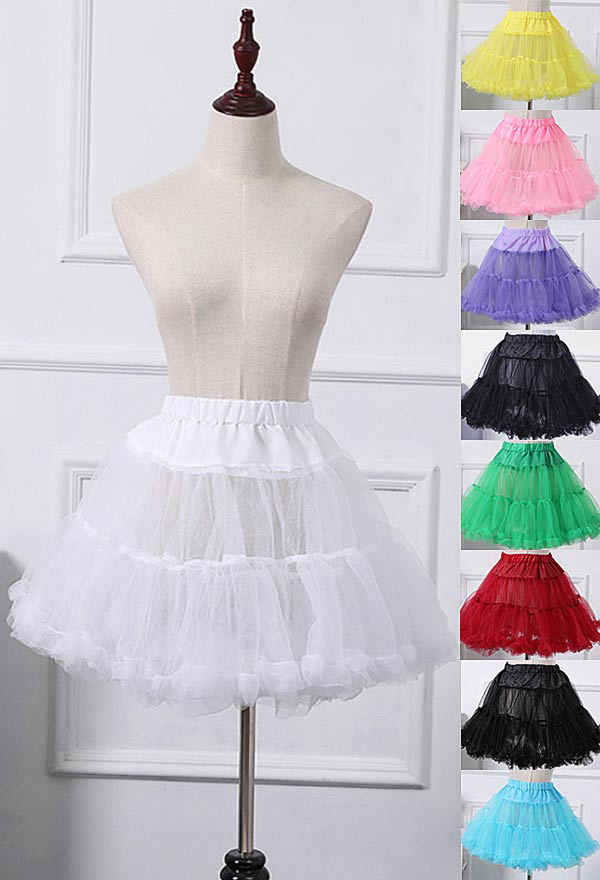 Damen Petticoat Lolita Kurz Rock Tutu Krinoline Unterrock