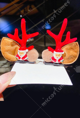 Girls Christmas Acrylic Reindeer Antler Santa Xmas Hair Clips Cosplay Accessory Girls Christmas Acrylic Reindeer Antler Santa Xmas Hair Clips Cosplay Accessory