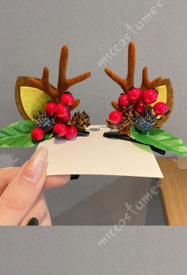 Girls Christmas Acrylic Reindeer Antler Santa Xmas Hair Clips Cosplay Accessory Girls Christmas Acrylic Reindeer Antler Santa Xmas Hair Clips Cosplay Accessory