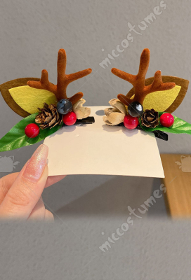 Girls Christmas Acrylic Reindeer Antler Santa Xmas Hair Clips Cosplay Accessory Girls Christmas Acrylic Reindeer Antler Santa Xmas Hair Clips Cosplay Accessory