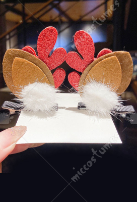 Girls Christmas Acrylic Reindeer Antler Santa Xmas Hair Clips Cosplay Accessory Girls Christmas Acrylic Reindeer Antler Santa Xmas Hair Clips Cosplay Accessory
