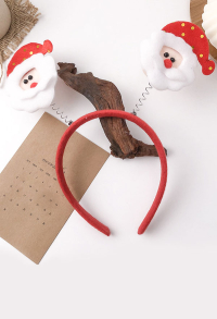Christmas Headband Wave Point Santa Claus Design Hair Band Holiday Party Accessory Headwear for Adults