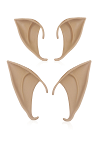 Oreilles d'Elfe Accessoire de Cosplay Halloween Partie en Latex Couleur Chair Naturelle Deux Paires