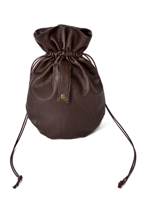 Medieval Large Leather Drawstring Pouch