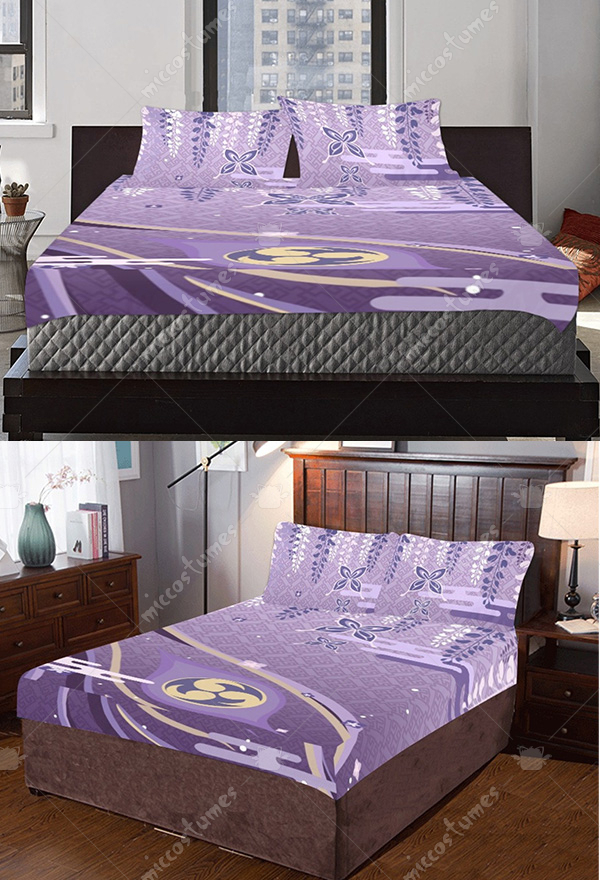 Raiden Shogun Derivative Bedding Set Genshin Impact Pillow Cases