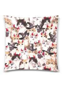 Miccostumes Cozy Throw Pillow Cover Demon Cat Prints Pillow Case 18x18 Inch