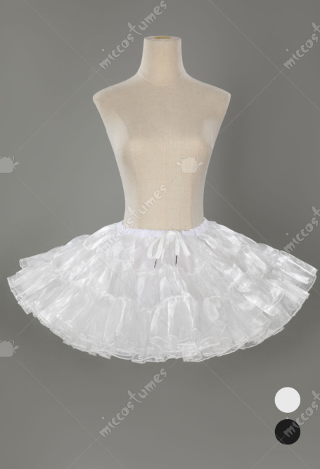 Puffy Layered Petticoat Skirt Short Tutu Underskirt for Cosplay Halloween