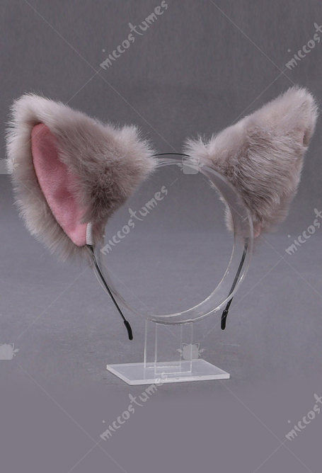 Japanese Style Cat Plush Ears KC Handmade Faux Fur Headdress Animal Cosplay Accessory Outfit