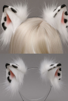 Women Lolita Miniature Pig Ear Headband Accessory Plush Decorated Hair Hoop Set Cosplay Accessories
