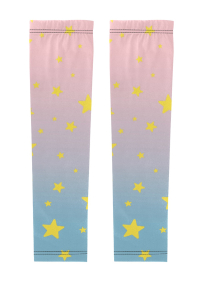 Arm Sleeves Gradient Pink Blue Star Pattern Printed Sun Protection Arm Cover Ice Sleeve