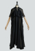 Mittelalterlicher Elfen Umhang Schwarzer Chiffon  Kapuzen Umhang mit Kette
