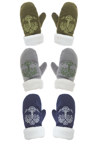Viking Style Embroidered Mittens Winter Vintage Gloves