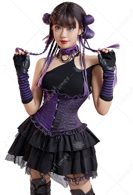 Women Gothic Corset Spider Web Butterfly Print Lace Boned Waist Training Underbust Corset