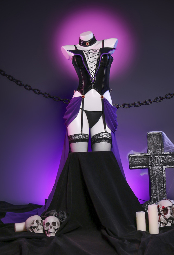 Halloween Corset and Thong with Choker and Thigh Socks - Women Sexy Lingerie Set | Top Quality Lingerie for Sale Halloween Corset and Thong with Choker and Thigh Socks - Women Sexy Lingerie Set | Top Quality Lingerie for Sale