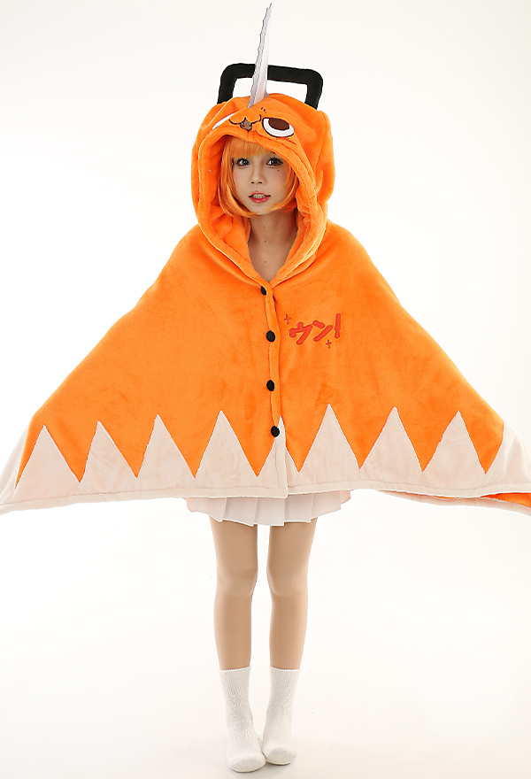 Pochita Derivative Poncho mit Kapuze Cosplay Umhang Cape