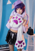 Raiden Shogun Derivative Kawaii Plush Scarf with Cat Paws Design Long Scarf Furry Wrap Shawl