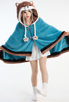 Gorou Derivative Cloak Kawaii Plush Shiba Inu Shape Hooded Warm Soft Cape Blanket