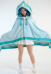 Xiao Derivative Wearable Blanket Green Tassel Hooded Poncho Cloak Kawaii Warm Winter Cape
