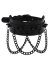 Punk PU Choker with Cross Chain Double Layer Dark Black Spike Collar Halloween Costume Choker