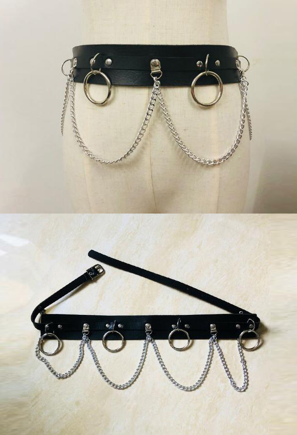 Accessoire Gothique Ceinture Punk avec Chaîne