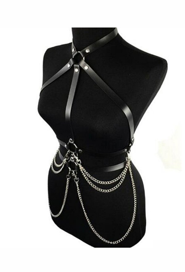 Punk Gothic Dark Style Body Harness - Leather Belt Waist  display picture 3