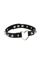 Gothic Punk Women Girls Rivets Decoration Choker Fashion Heart Hollow Out Short Necklace Neck Accessory