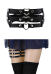Gothic Punk Women Girls Fashion Faux Leather Stretchy Thigh Ring Sexy Three Row Heart Hollow Out Leg Harness Accessory