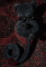 Punk Rave Faceless Black Cat Toy Gothic polyester Cat Toy With DetachableTail