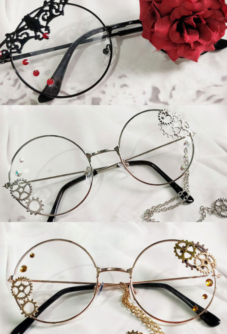 Lolita Accessories Glasses Steampunk Punk COS Retro Gear Glasses