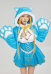 Princess Zelda Derivative Short Hooded Cloak with Big Furry Paw Gloves Kawaii Short Cape Coat Cosplay