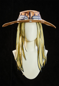 2D Line Art Ver JJBA Gyro Zeppeli Cosplay Wig with Hat