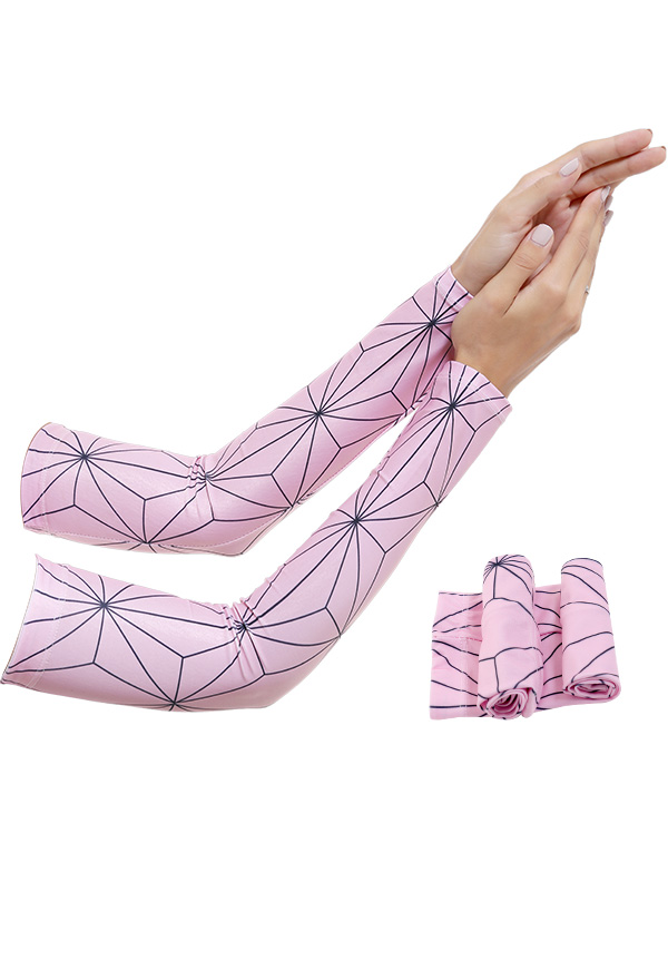 KNY Red Bean Anime Japanese Pattern Derivative UV Sun Protection Compression Arm Sleeves Tattoo Cover Up Cosplay Sports Accessory for Women and Men