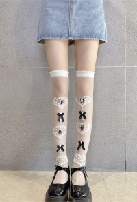 Damen Kniestrümpfe Herz Muste Kawaii Lolita Perspektive Hohe Socken