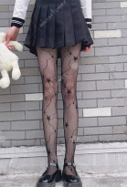 Cakuoyi Women Hollow Fishing Net Pantyhose Ultra Thin Star Pattern Stockings 2 Pairs