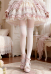 Lace-trimmed Lolita-style Pantyhose with Vertical Stripes