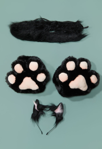 Love Live Starry Cat Cosplay Accesory Cat Claw Gloves with Tail and Ears