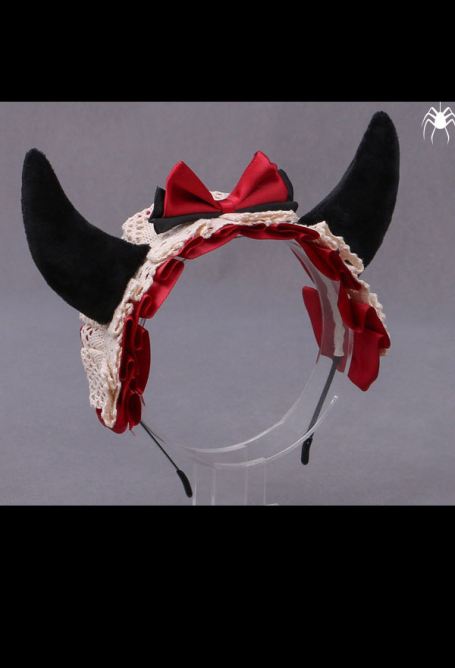 ATekatac Teufelshorn Haarspangen – Harz Hörner Stirnband Für Halloween, Cosplay, 5 Cm, Mit Klettverschluss
