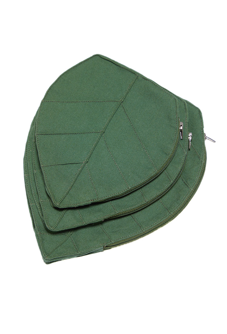Medieval Retro Leaf Shape Green Bag Elf Style Bag