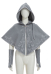 Medieval Viking Cape Vintage Embroidered Hood Short Cloak with Gloves
