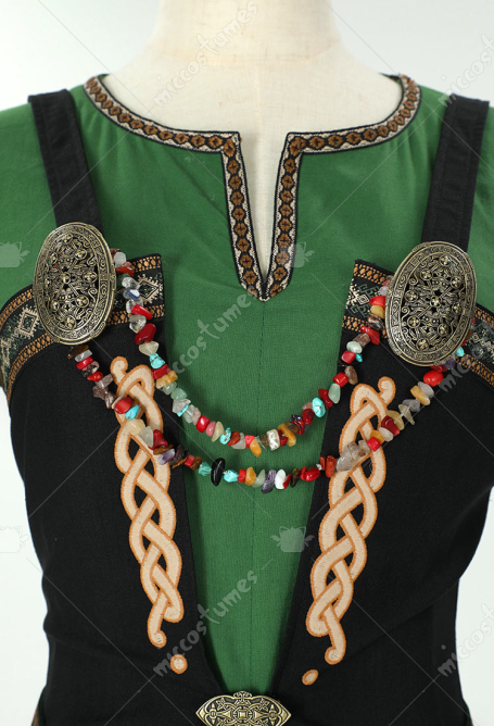 Medieval Renaissance Style Viking Brooch Set Cosplay Accessory