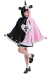 Unicorn Short Hooded Cape Cross Heart Pattern Lace-up Bowknot Cloak