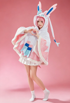 Women Kawaii Cape Short Cloak and Scarf Set with Tail