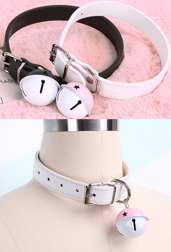 Lingerie Accessories Sexy Handmade Leather Choker - Women Bell