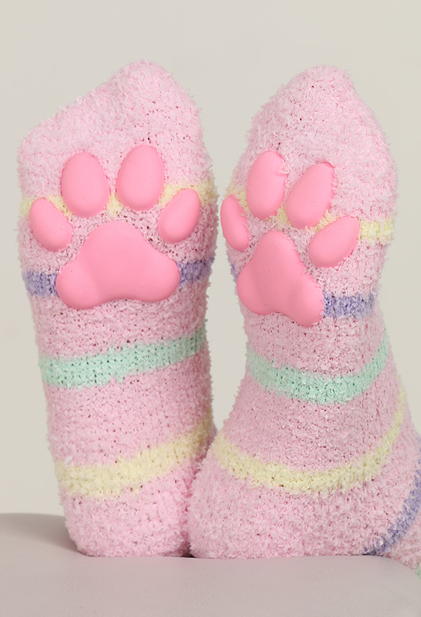 Kawaii Cat Paw Socks - Cute Cat Claws Warm Thigh High Socks