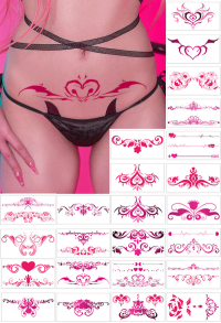 Sexy Lingerie Tattoo Aufkleber 24 Pcs Set