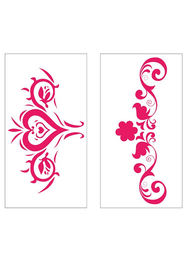 Sexy Body Temporary Tattoos Stickers - 12 Sheets Large Black Red Floral  Waterproof Tattoo Stickers