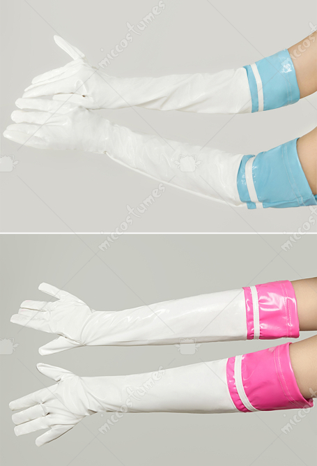 Sexy Lingerie Accessory Elastic Color Matching Pu Gloves Long Style