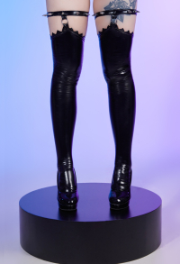 Gothic Leg Socks Accessory Rivet Leather Stockings